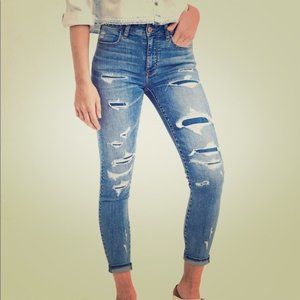 AE Super Stretch Hi Rise Jegging Crop Size 8